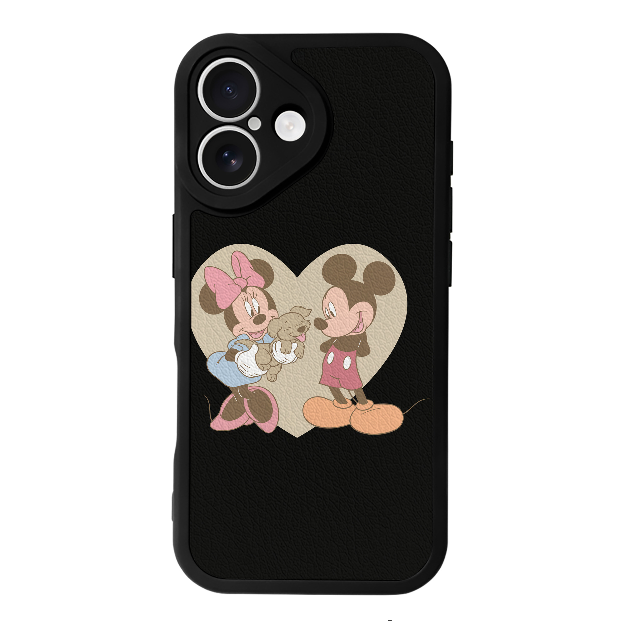 （画像用） ミッキーマウス Mickey Mouse 【iPhone 16シリーズ対応】シリコンスマホケース（レザー調） 材質：シリコン